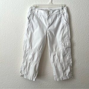 Ivy & Moon Girls white cargo crop pants adjustable waist size 14